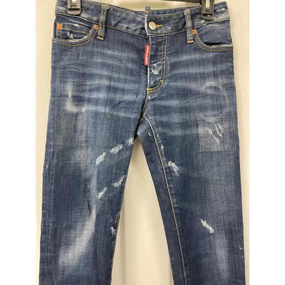 DSquared2 Skater Italy distressed patch Medium waist skinny Jean size 40 Small 4 - Picture 3 of 6